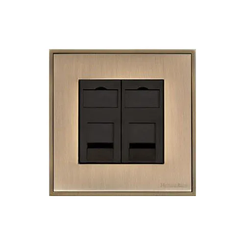 Executive Range-Antique Brass-2 Gang Master Line Socket