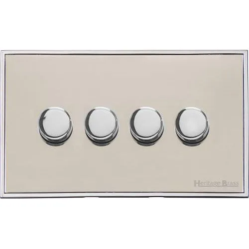 Executive Range-Satin Nickel-4 Gang Dimmer (400 watts)