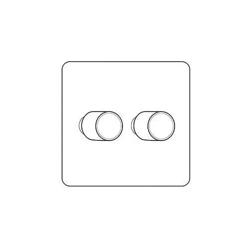 Primed White Screwless YPW-2 Gang Dimmer (400 watts)