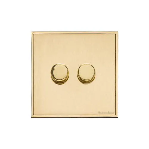 Executive Range-Satin Brass-2 Gang Dimmer (250 watts)