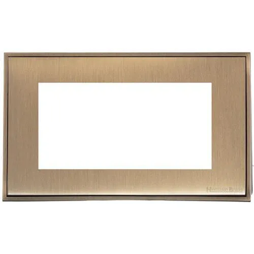 Executive Range-Antique Brass-4 Module Euro Plate