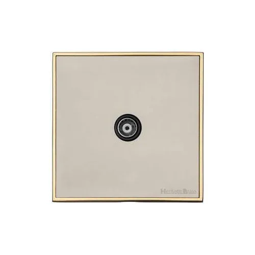 Executive Range-Satin Nickel-1 Gang Non-Isolated TV Coaxial Socket