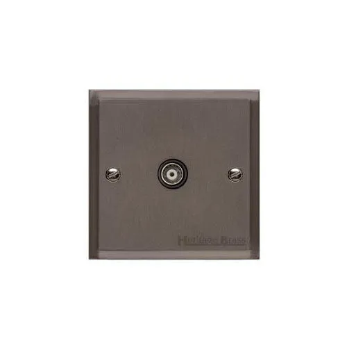 Elite Stepped Plate Range-Matt Bronze-1 Gang Non-Isolated TV Coaxial Socket