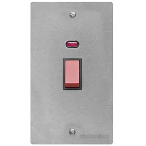 Elite Flat Plate Range-Satin Chrome-45A DP Cooker Switch with Neon (tall plate)