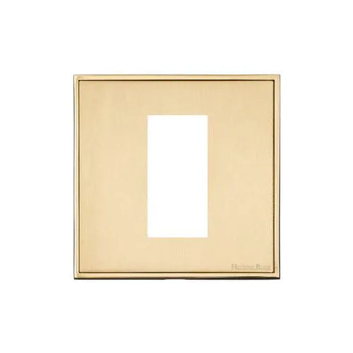 Executive Range-Satin Brass-1 Module Euro Plate