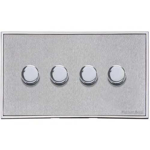 Executive Range-Satin Chrome-4 Gang Dimmer (400 watts)