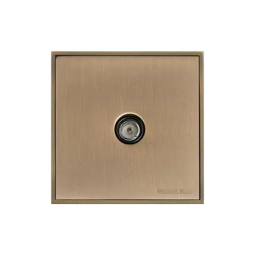 Executive Range-Antique Brass-1 Gang Isolated TV Coaxial Socket