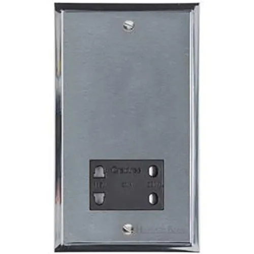 Elite Stepped Plate Range-Satin Chrome Dual Finish-Shaver Socket Output Voltage 110/240V