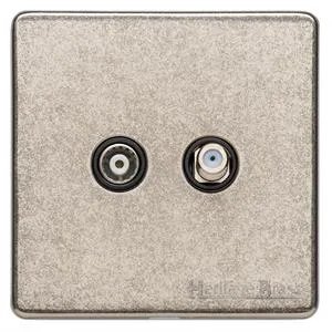 Vintage Range Rustic Nickel-TV/Satellite Socket