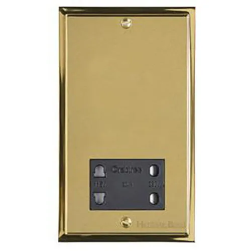 Elite Stepped Plate Range-Satin Brass Dual Finish-Shaver Socket Output Voltage 110/240V