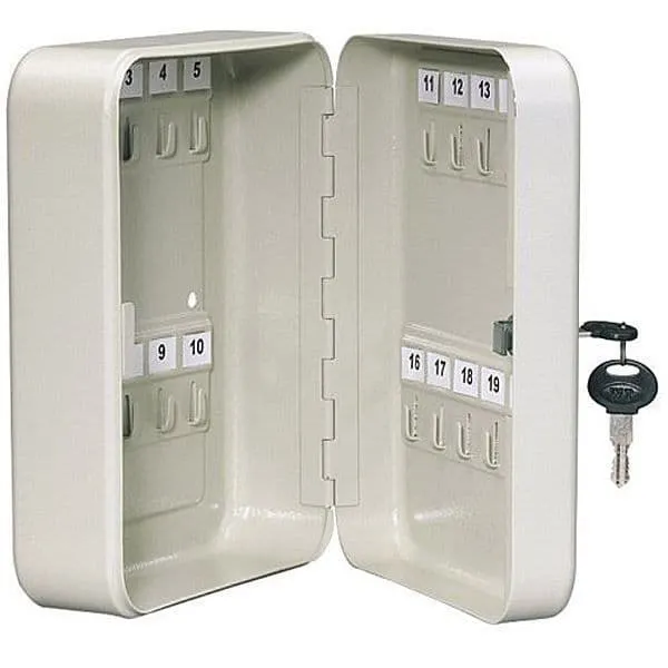 Key Cabinet Safe Case Box 20 Key Hooks Metal Storage Key Locking Security Case