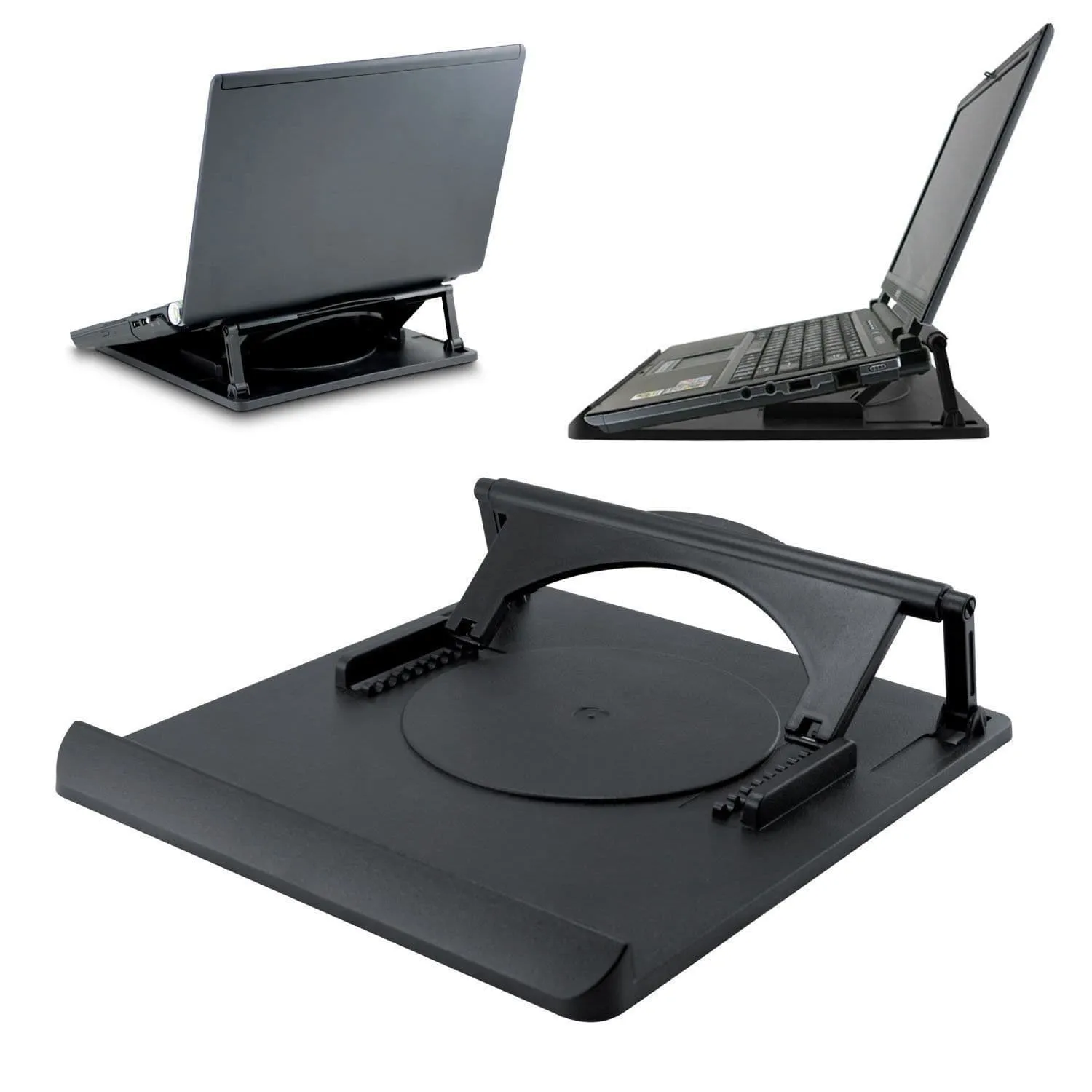 Laptop Table Stand Desk Tray Cooling Holder Adjustable 360° Rotation Swivel Base