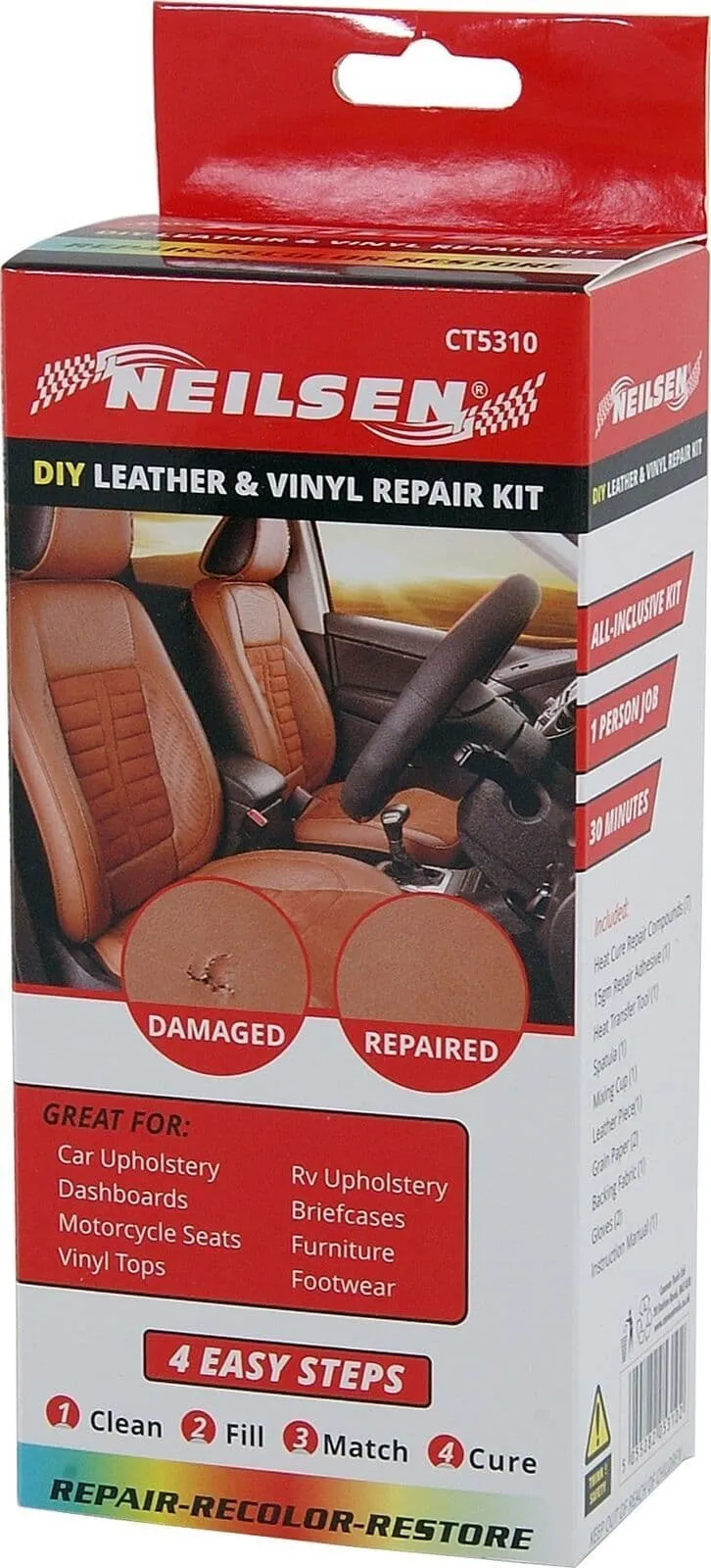 Leather And Vinyl Repair Kit - Car Motorbike Seat Furniture Restoration