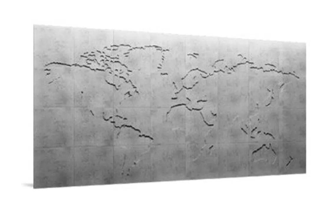 Map of the World - 3D Concrete Mural