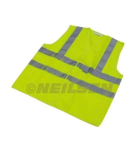 Medium Hi Vis Vest Yellow High Viz Visibility Waistcoat Safety Work Reflective
