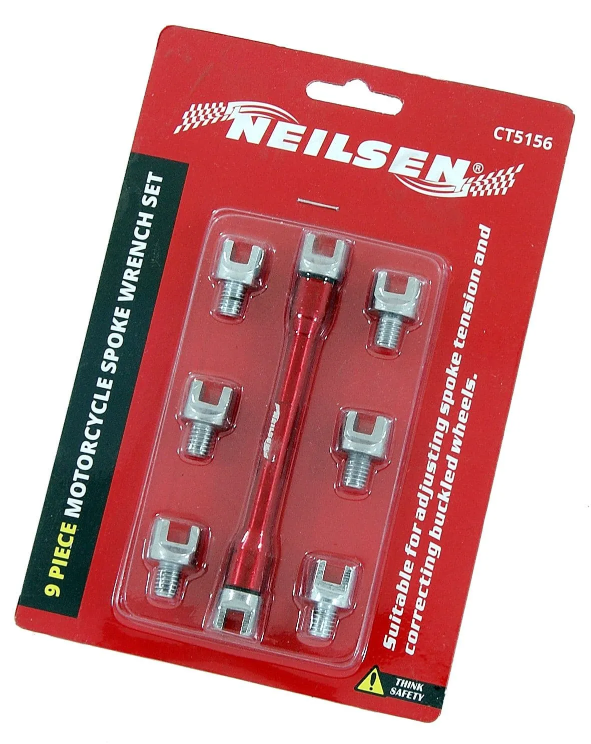 Motorcycle 9Pc Spoke Wrench Set Adjusts Tension Corrects Buckled Wheels 8 X Size