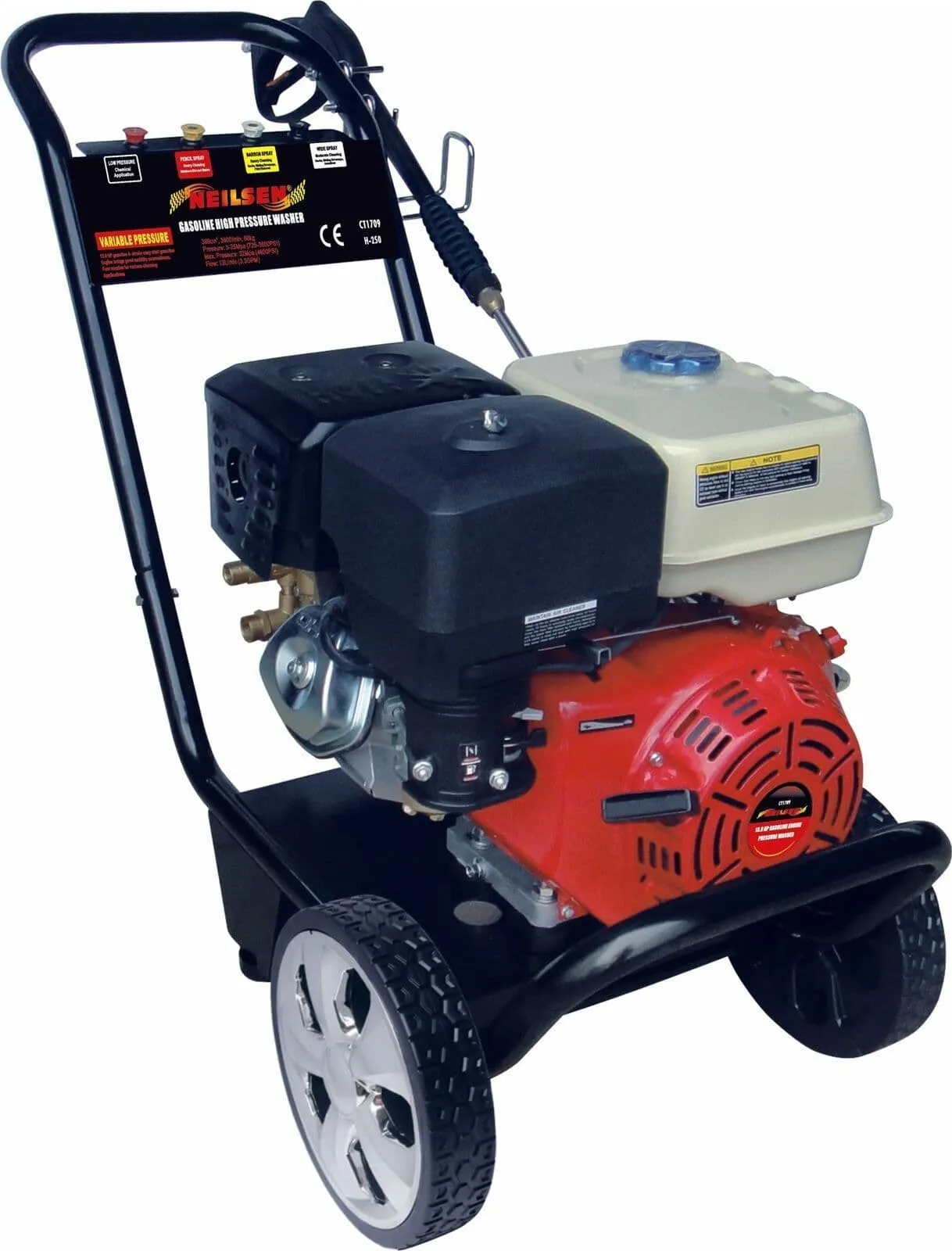 Neilsen 13Hp 3600Psi Petrol Pressure Washer 8 Meter Hose