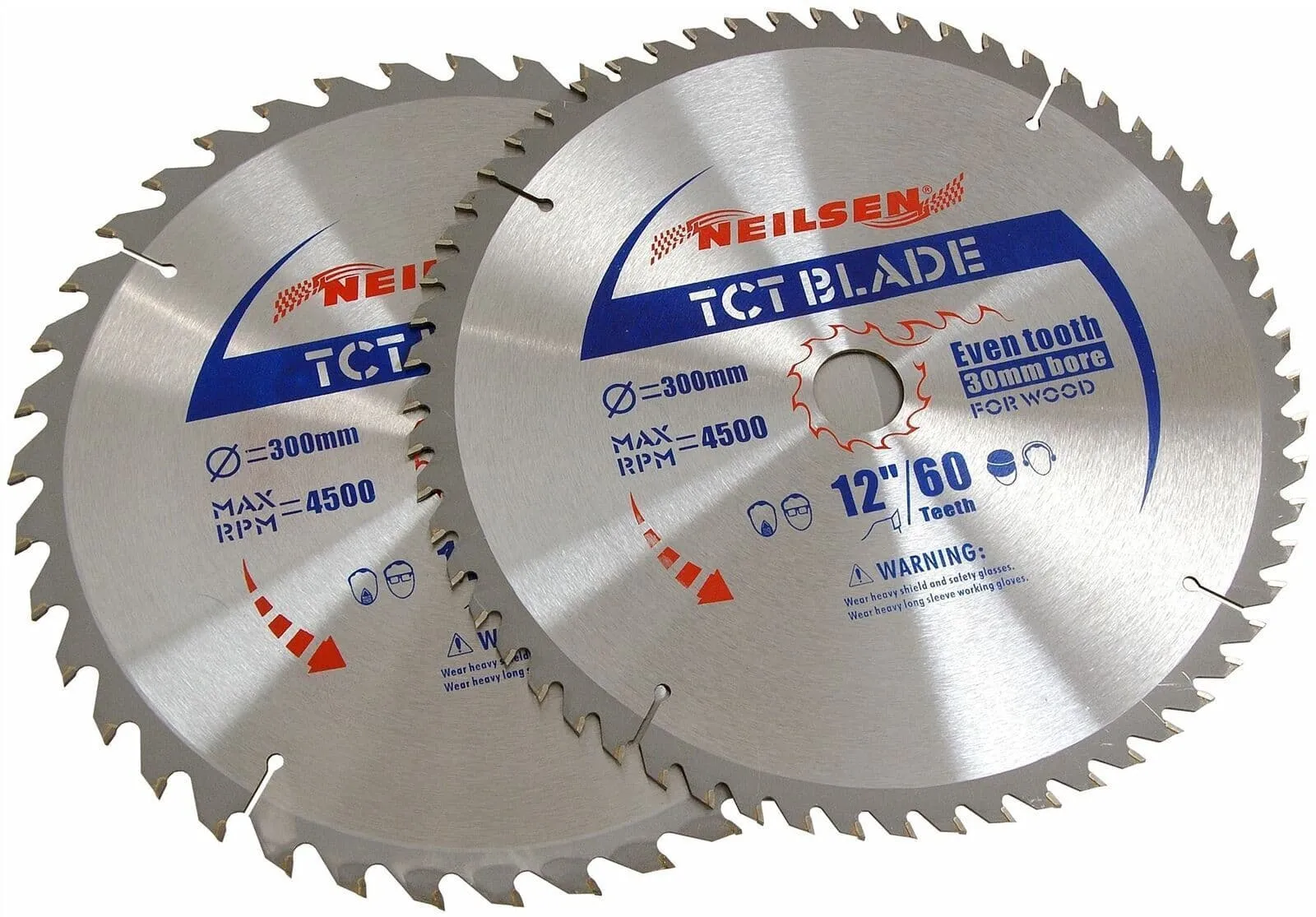 Pack Of 2 - 12" Tct Blade / 300 mm Saw Cutting Discs / 40 & 60 Teeth 30mm Bore