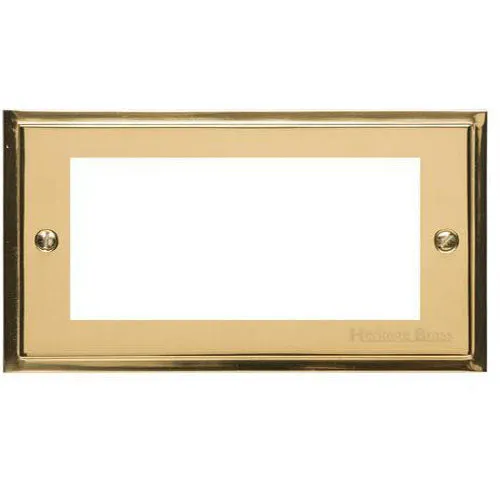 Elite Stepped Plate Range-Polished Brass-4 Module Euro Plate