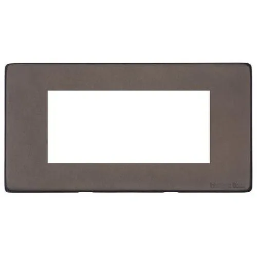Vintage Range-Matt Bronze-4 Module Euro Plate