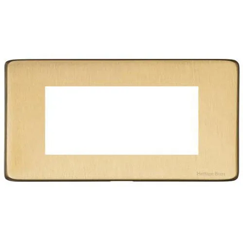 Vintage Range-Satin Brass-4 Module Euro Plate