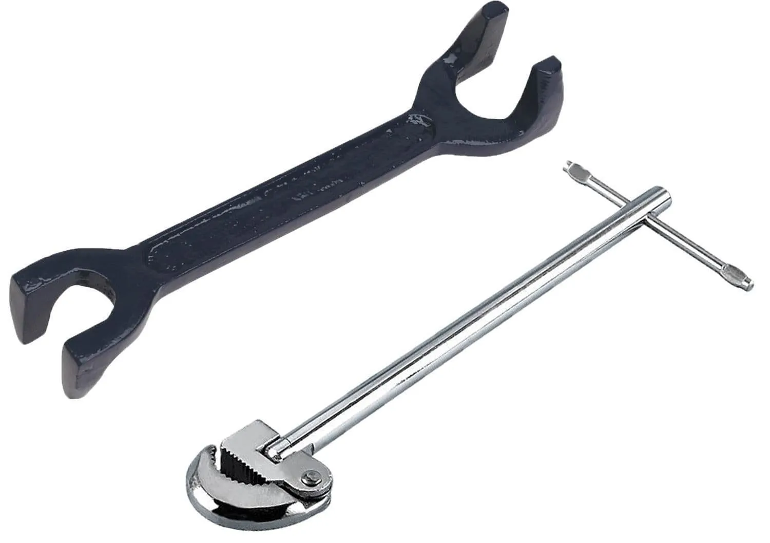 Plumbers 15mm 22mm Fixed Basin Wrench / 11" Adjustable Tap Nut Spanner Bath Sink