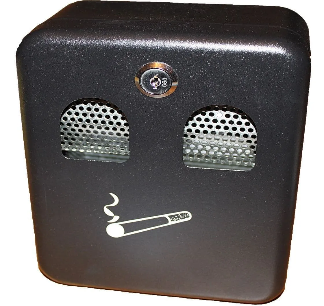 Quality Wall Mounted Lockable Outdoor Ashtray Metal Coated Cigarette Ash Bin
