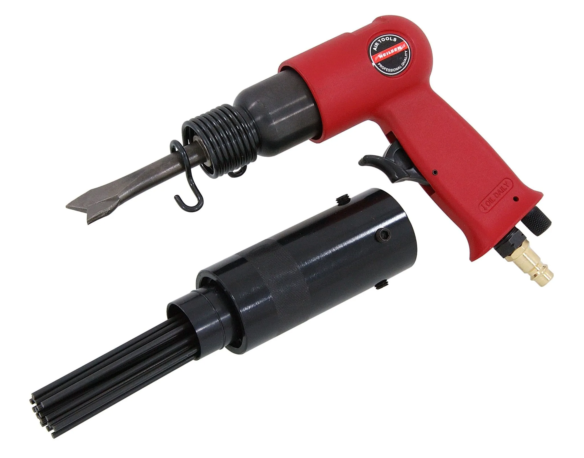 Red 150mm Heavy Duty Air Hammer Drill Chisel + 3 X 120mm Chisels