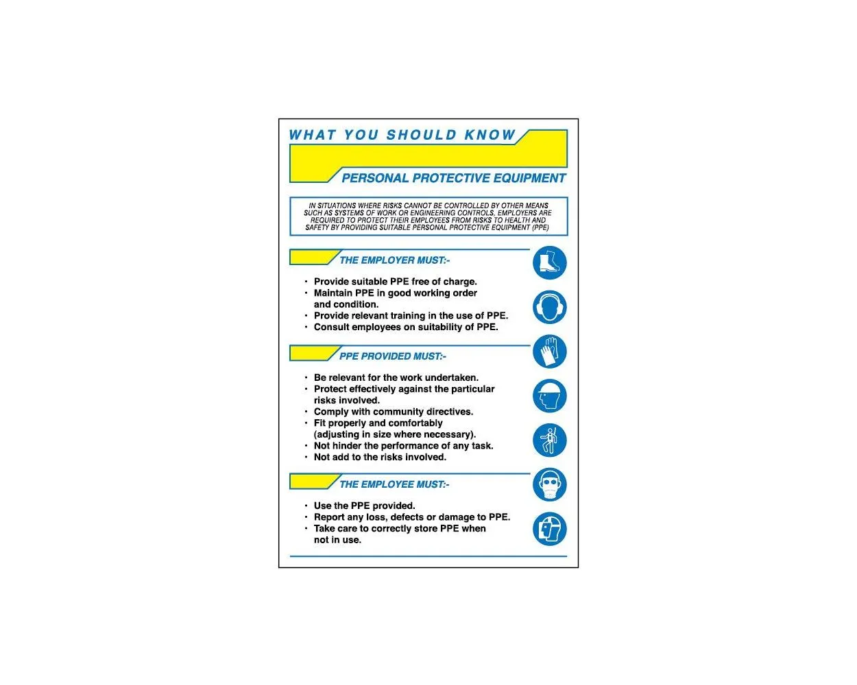 Poster 400x600 Laminated, What you should know - PPE