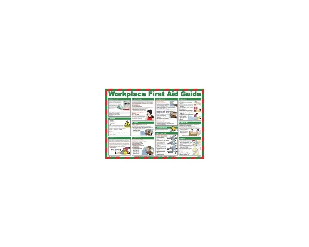 Poster 590x420mm Laminated, Workplace First Aid Guide