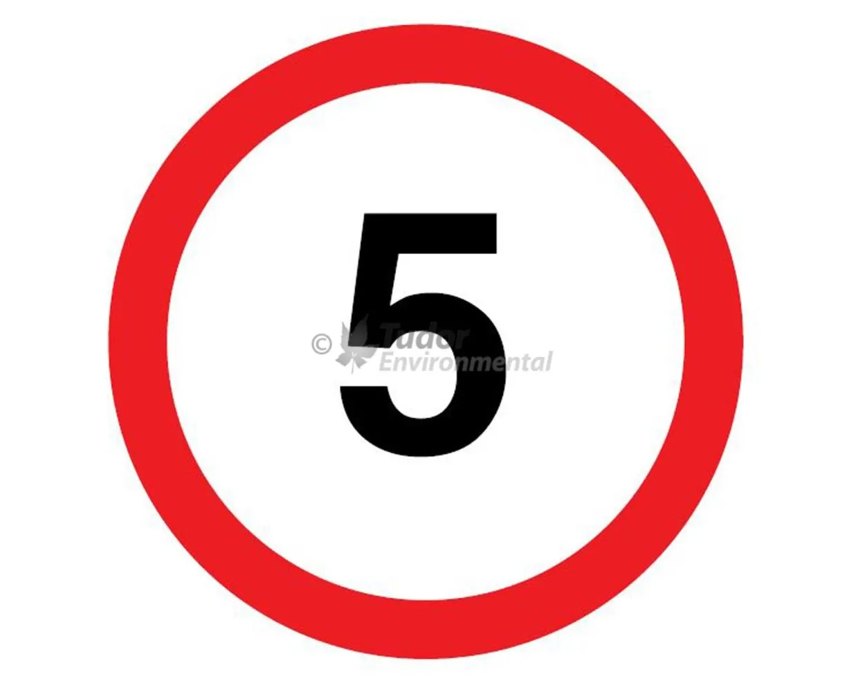 Aluminium Traffic Control Sign 450mm dia, 5mph