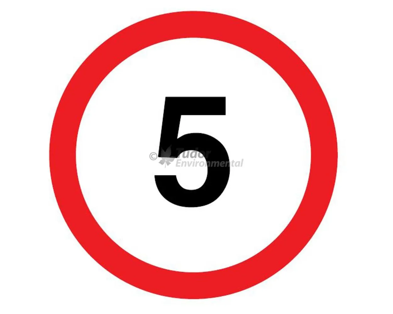 Aluminium Traffic Control Sign 600mm, 5mph