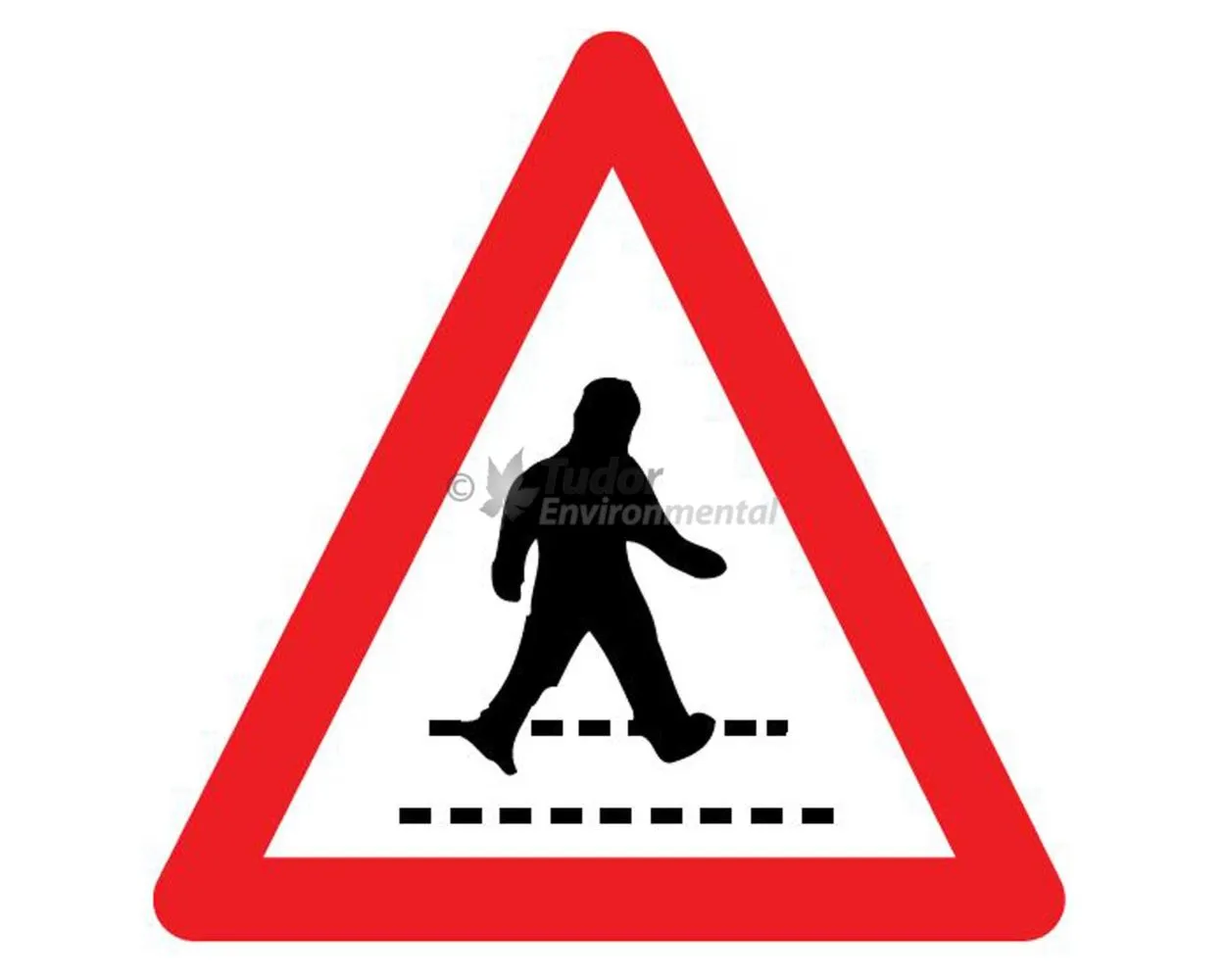 Aluminium Traffic Control Sign 600mm triangle, Pedestrian Crossing