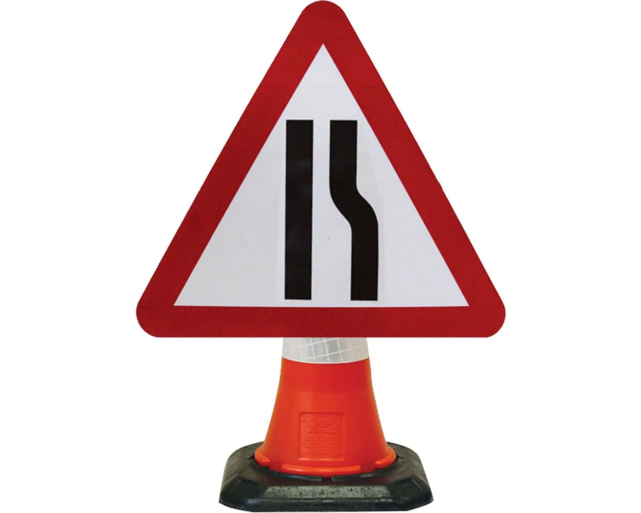 Cone Sign, 600mm, Road Narrows Right