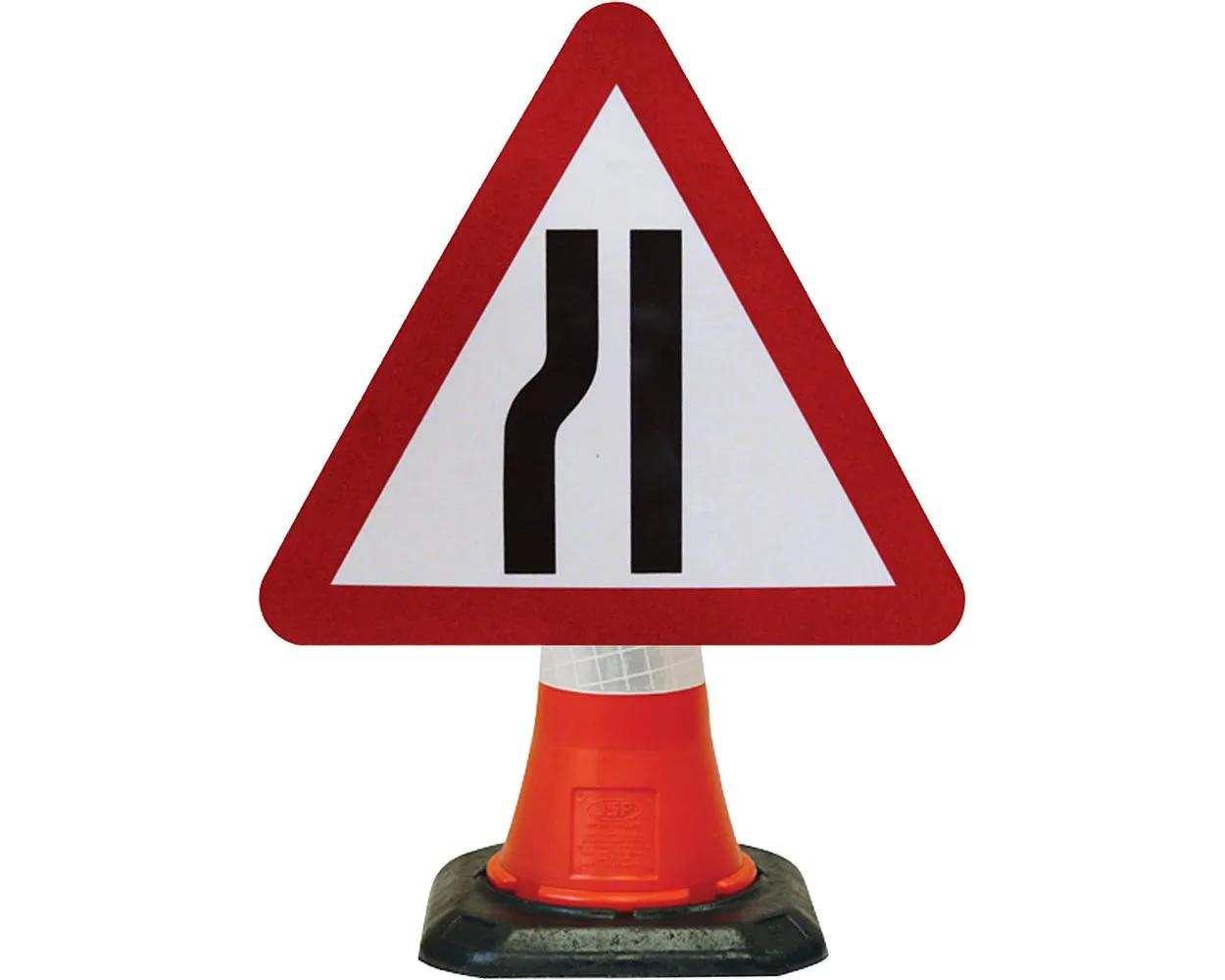 Cone Sign, 600mm, Road Narrows Left