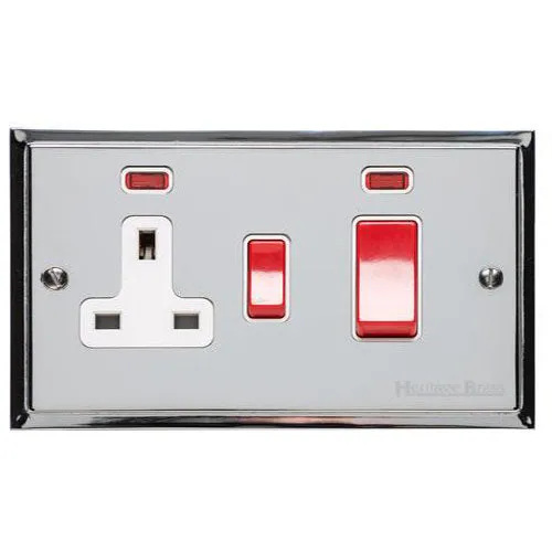Elite Stepped Plate Range-Polished Chrome-45A Cooker Unit + 13A Socket