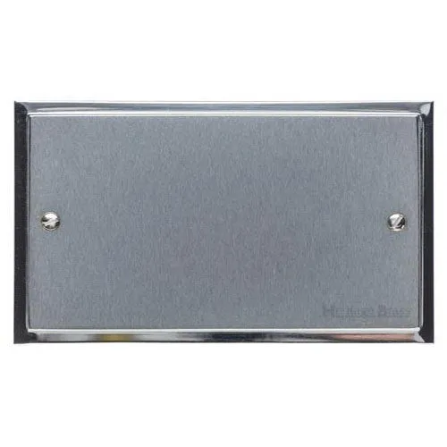 Elite Stepped Plate Range-Satin Chrome Dual Finish-Double Blank Plate