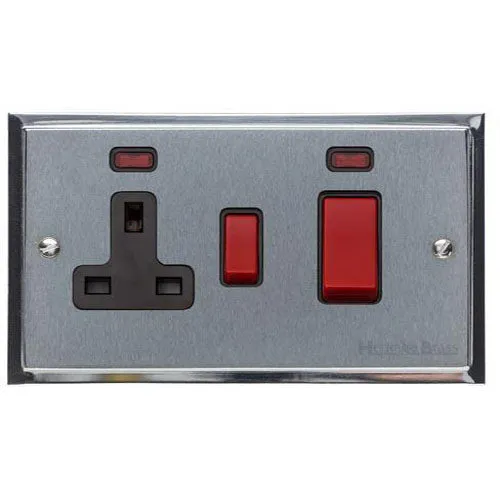 Elite Stepped Plate Range-Satin Chrome Dual Finish-45A Cooker Unit + 13A Socket