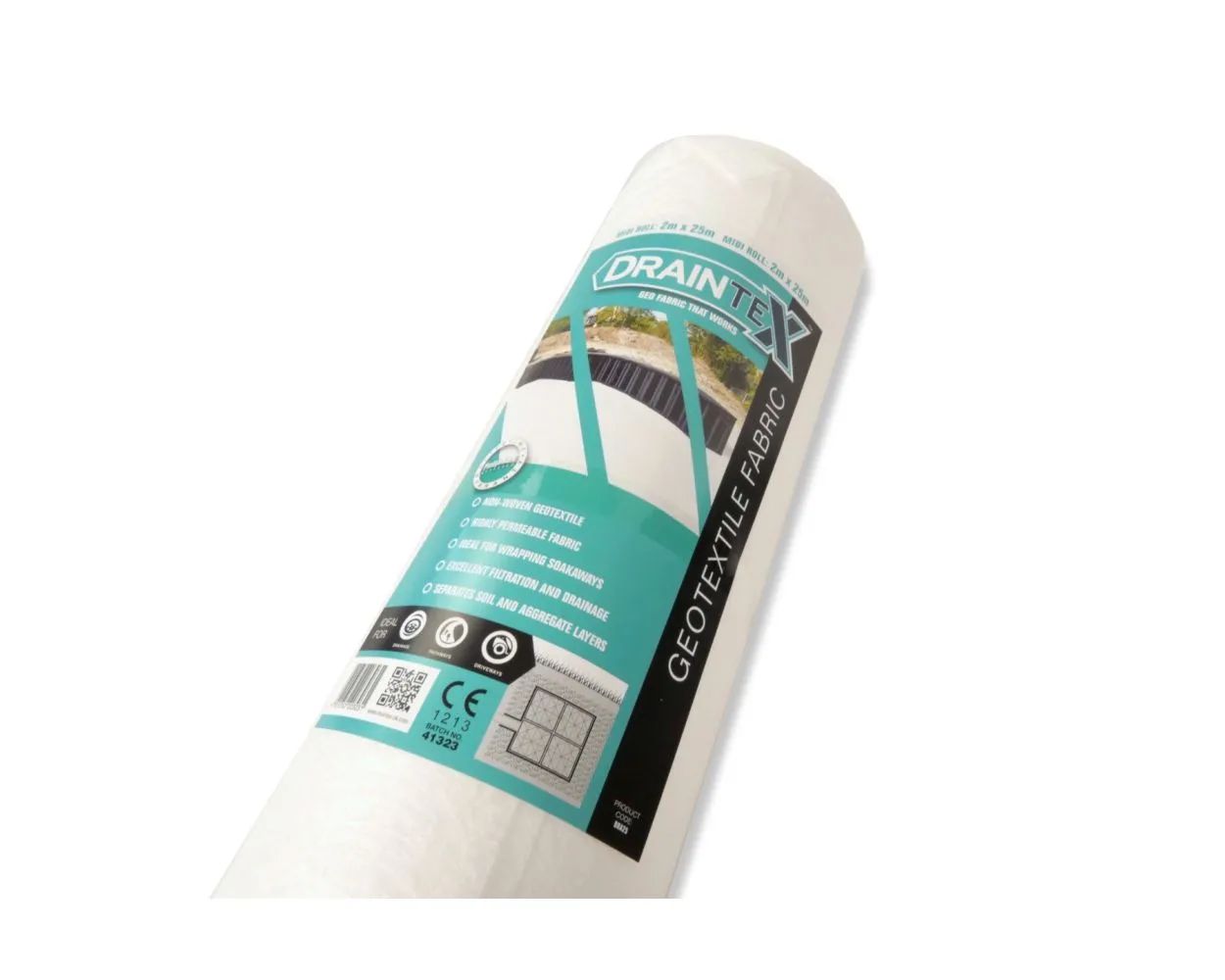 Draintex® White Non-Woven Sheeting, 4½m x 100m