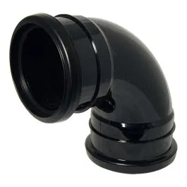 110mm 92.5 Bend Double Socket Black Floplast