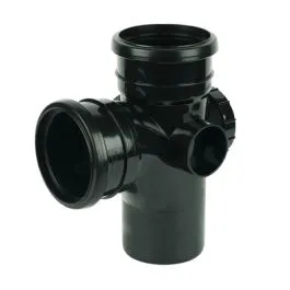 110mm 92.5 Access Branch Black Double socket Floplast