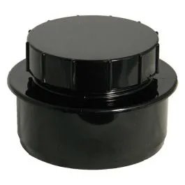 110mm Screwed Access Cap Black Floplast
