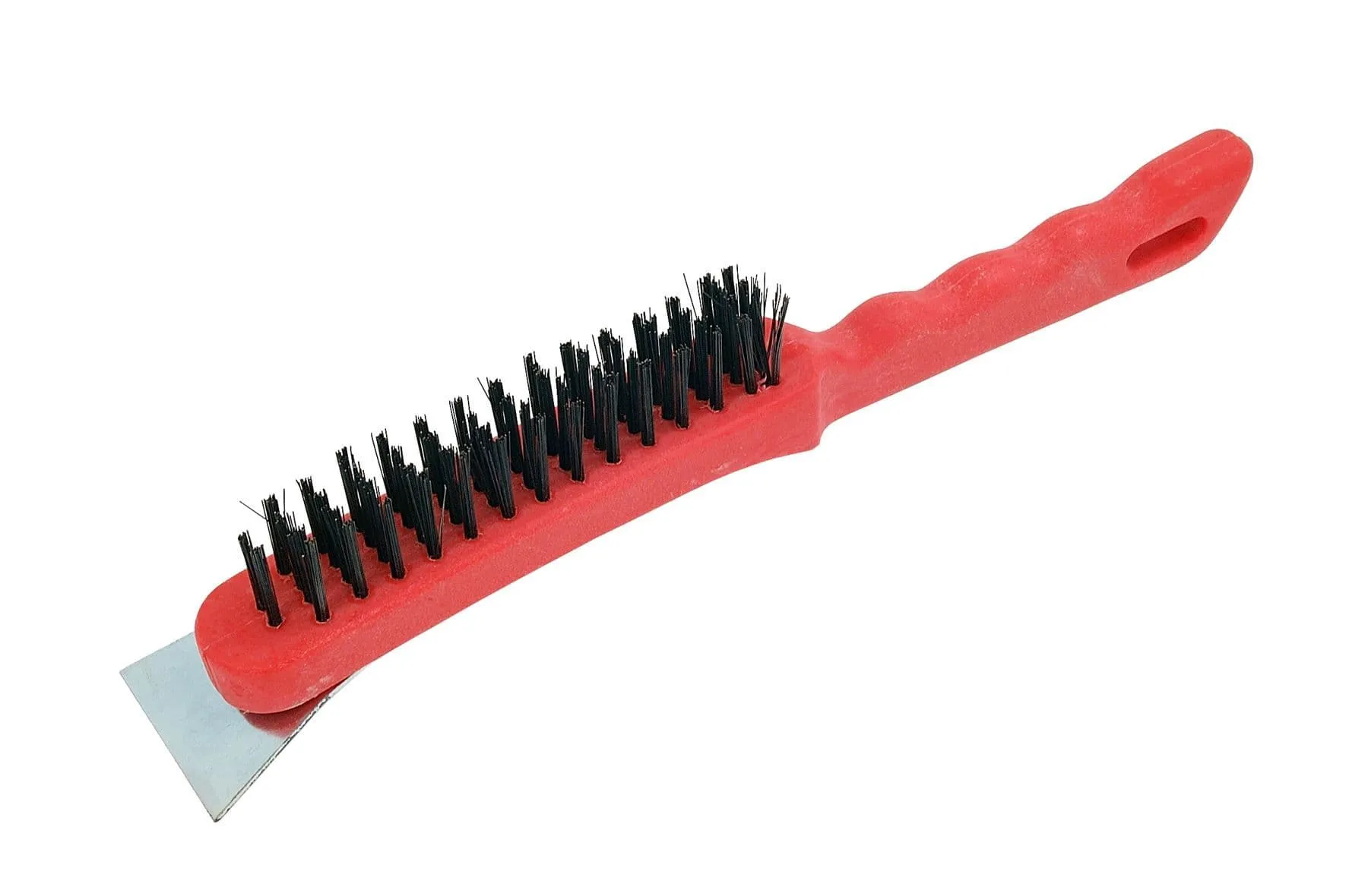 Steel Wire Brush With Scraper And Plastic Handle