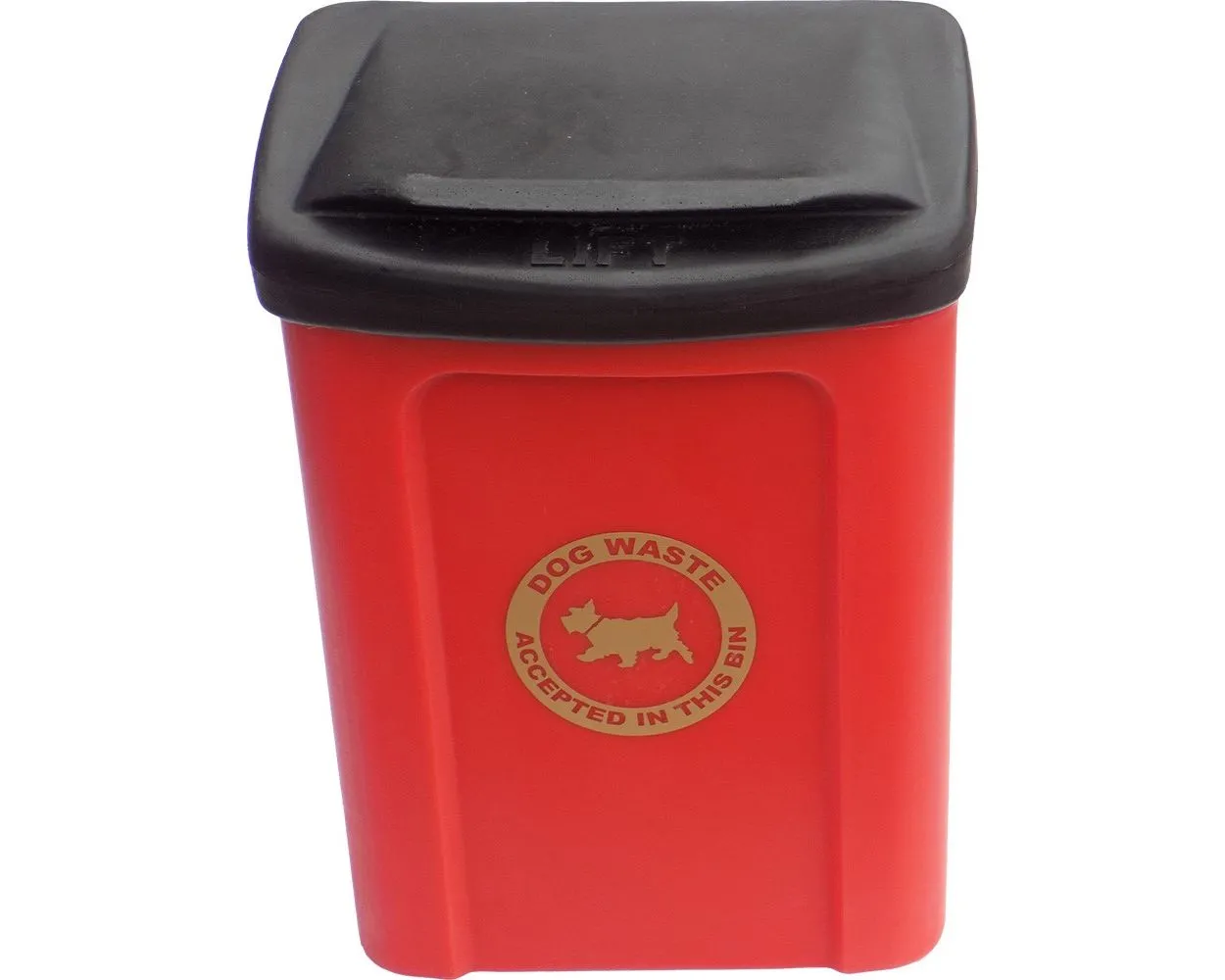 Apollo Dog Waste Bin c/w lid , 25 ltr Red