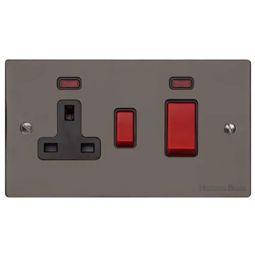 Elite Flat Plate Range-Black Nickel-45A Cooker Unit + 13A Socket