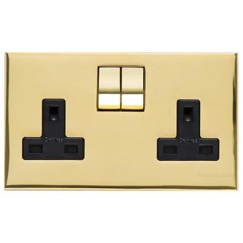 Winchester Range-Polished Brass-Double Socket (13 Amp)