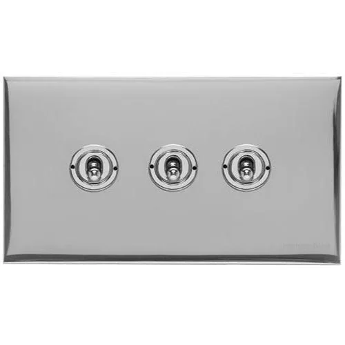 Winchester Range-Polished Chrome-3 Gang Toggle Switch