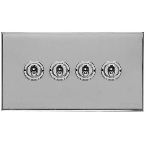 Winchester Range-Polished Chrome-4 Gang Toggle Switch