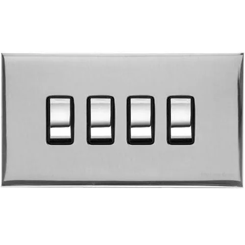 Winchester Range-Polished Chrome-4 Gang Rocker Switch (10 Amp)