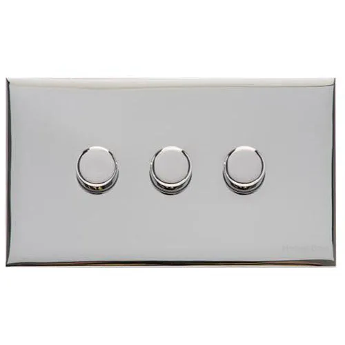 Winchester Range-Polished Chrome-3 Gang LED Dimmer (Compatible with LED Lamps)